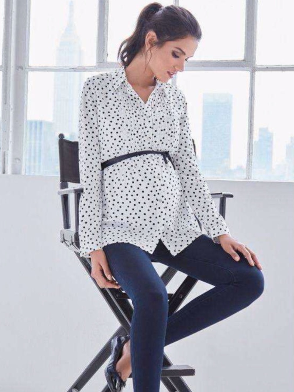 (35) NEW Seraphine Dotty Woven Maternity Top 6 - Picture 13 of 17